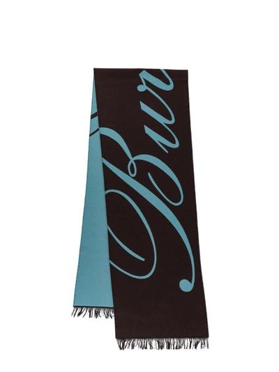 Burberry Wool And Silk Scarf In Black