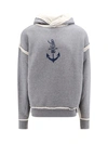 Dolce & Gabbana Logo-print Contrasting-trim Hoodie In Grey