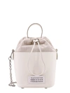 MAISON MARGIELA LEATHER BUCKET BAG WITH CONTRASTING PATCH
