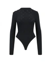Balmain Lion-buttons Open-back Bodysuit In Black