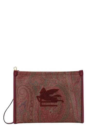 ETRO COATED CANVAS CLUTCH WITH PAISLEY MOTIF