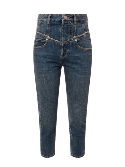 ISABEL MARANT COTTON JEANS WITH BACK LOGO PATCH