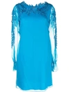 Alberta Ferretti Long Sleeves Mini Dress In Blue