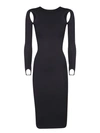 Andreädamo Andreādamo Black Fitted Midi Dress In Black