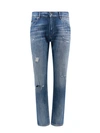 DOLCE & GABBANA COTTON JEANS WITH RIPPED EFFECT