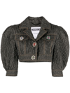 Moschino Structured Cropped Jacket With High-waisted Trousers In Black
