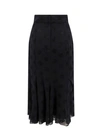 Dolce & Gabbana Devoré Silk Skirt With All-over Dg Logo In Black