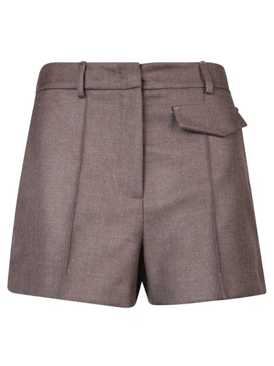 Blanca Vita Stretch Fabric Shorts In Brown