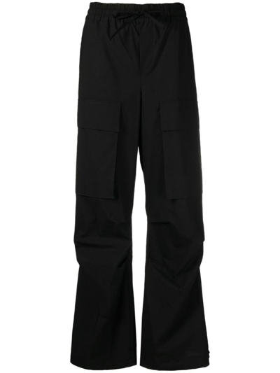 P.a.r.o.s.h . Cargo-pockets Cotton Trousers In Nero