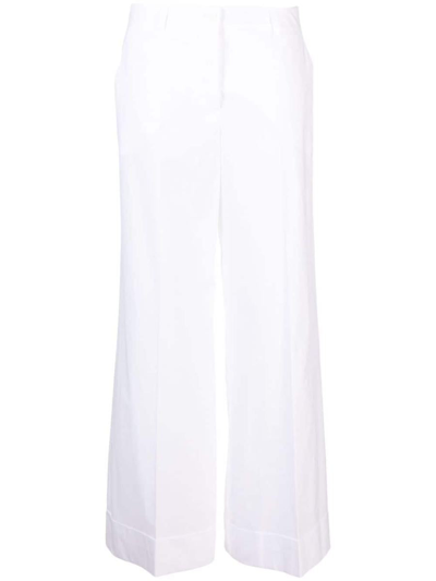P.a.r.o.s.h High-waisted Wide-leg Trousers In Bianco