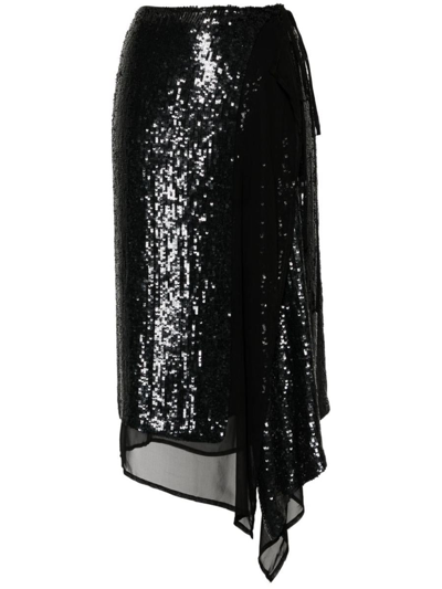 P.a.r.o.s.h . Sequin-embellished Skirt In Nero