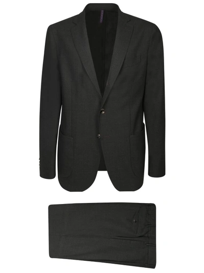 Dell'oglio Black Wool-blend Suit