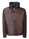 DELL'OGLIO HOODED LEATHER JACKET