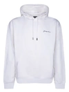 Jacquemus Felpa Con Cappuccio E Logo Ricamato In White