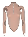 Andreädamo Sculpted Jersey Cut-out Bodysuit In Pink