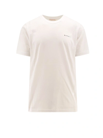 MARNI COTTON T-SHIRT WITH EMBROIDERED LOGO