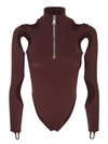 Andreädamo Brown Body Top With Cut-out In Brown