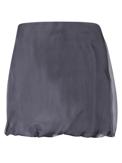 Blanca Vita Silk Mini Skirt In Grey