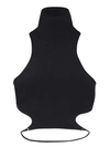 Andreädamo Sculpting Jersey Halter Neck Top In Black