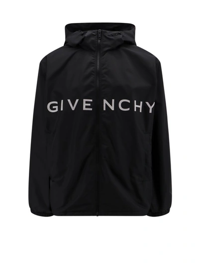 Givenchy Nylon Jacket With Logo Print In Black
