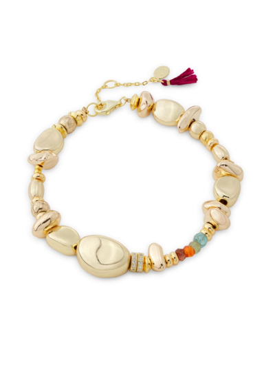 Shashi Women's Astro 14k-gold-filled, Gemstone & Cubic Zirconia Beaded Bracelet