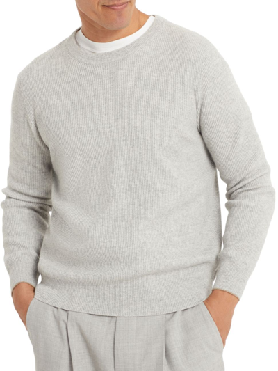 Brunello Cucinelli Men's Cashmere English Rib Sweater In Pebble