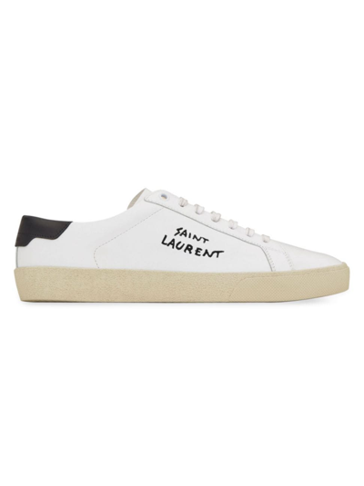 Saint Laurent Court Classic Logo Sneakers Female White In Optic White