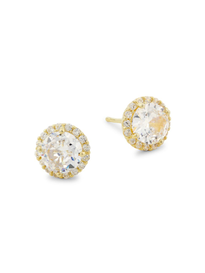 Shashi Women's Sterling Silver & Cubic Zirconia Halo Stud Earrings In Gold