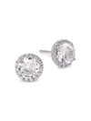 Shashi Women's Sterling Silver & Cubic Zirconia Halo Stud Earrings In White Gold