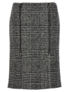 Tom Ford High-waisted Knee-length Fitted Houndstooth Skirt In White/black