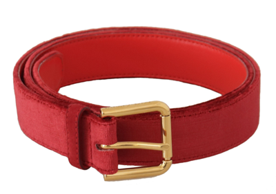 DOLCE & GABBANA DOLCE & GABBANA ELEGANT RED SUEDE DESIGNER WOMEN'S BELT