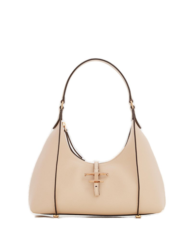 Tod's T Timeless Small Leather Hobo Bag In Marrone