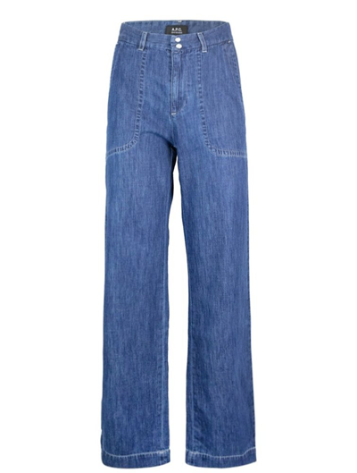 Apc A.p.c. High Waist Denim Jeans In Blue