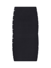 Alaïa Cutout Knitted Midi Skirt In Nero