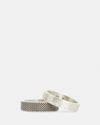 Allsaints Mars Textured Sterling Silver Ring Set In Warm Silver