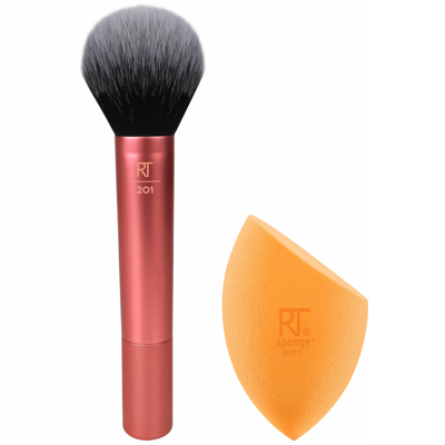 Real Techniques Miracle Complexion Sponge And Powder Brush Duo In Multi