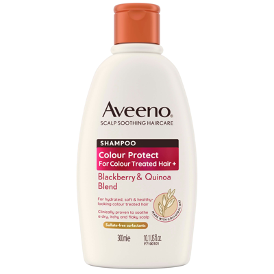 Aveeno Haircare Colour Protect+ Blackberry And Quinoa Blend Shampoo 300ml In White