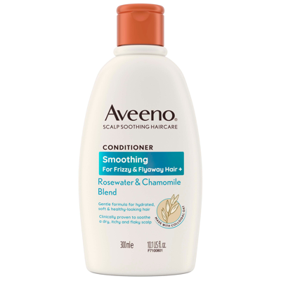 Aveeno Haircare Smoothing+ Rose Water And Chamomile Blend Conditioner 300ml In White