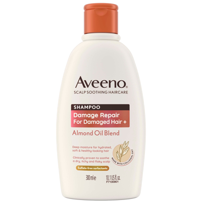 Aveeno Haircare Damage Repair + Almond Oil Blend Shampoo 300ml In White