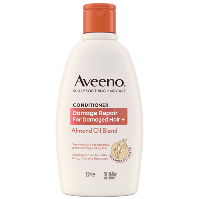 Aveeno Haircare Damage Repair + Almond Oil Blend Conditioner 300ml In White