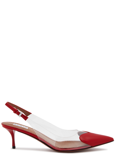 ALAÏA ALAÏA COEUR 55 PATENT LEATHER SLINGBACK PUMPS