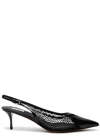 Alaïa Le Coeur 55 Mesh And Patent-leather Slingback Pumps In Black