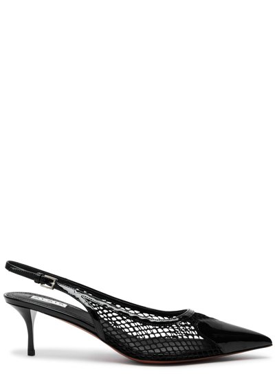 ALAÏA ALAÏA COEUR 55 PATENT LEATHER SLINGBACK PUMPS