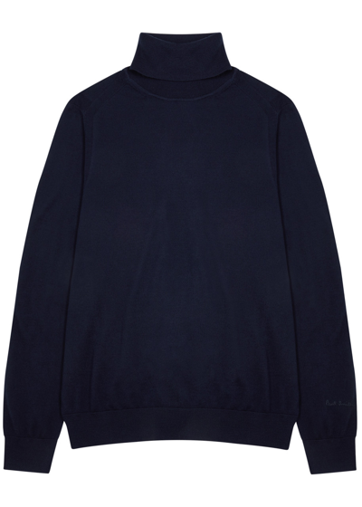 Paul Smith Roll-neck Wool Jumper In Blue