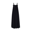 Dolce & Gabbana Open Front Pleated Tulle Gown In Black
