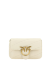 Pinko Baby Love Puff White Shoulder Bag With Diagonal Maxi Quilting In Leather Woman