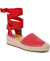 Franco Sarto Britney Ankle Wrap Espadrille Sandal In Red Fabric