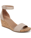 Naturalizer Areda Ankle Strap Wedge Sandal In Vintage Mauve Faux Leather