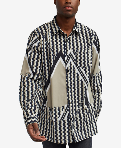 Reason Men's Geo Print Long Sleeves Woven Shirt In Multi