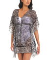 Bleu Rod Beattie Rod Beattie Animal Instinct Chiffon Cover-up Dress In Pecan